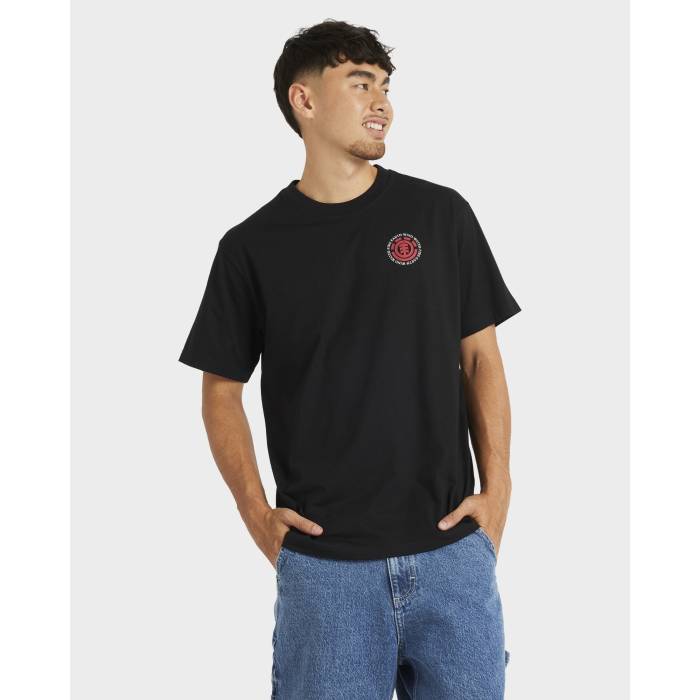 【★百貨店SALE★6/11十二時2時迄】化学元素 Element 【 Mens Seal Back T-Shirt Mens Flint Black 】 メンズ プルオーバー メンズ 黒いこと 黒いこと