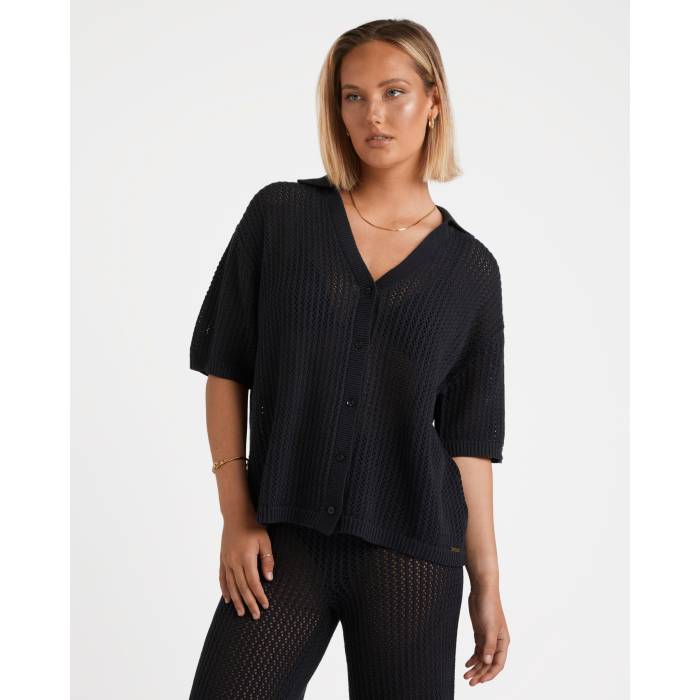 ボルコム Volcom 【 Womens Saltie Stone Cardigan Womens Vintage Black 】 レディース カーディガン レディース vintage ビンテージ・ヴィンテージ 黒色 ブラック