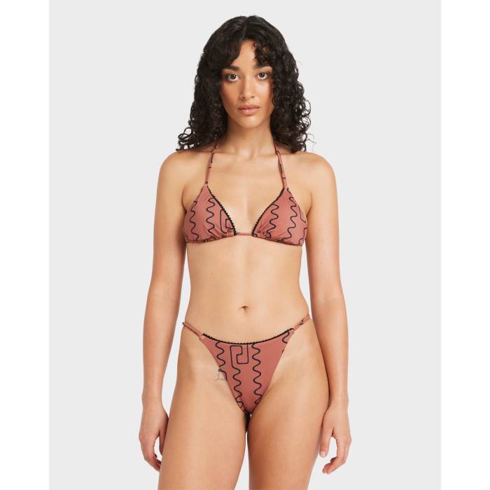 【★百貨店SALE★6/11真夜中2時迄】ルーカ Rvca 【 Womens Thought Pattern Bikini Top Womens Mahogany 】 レディース レディース