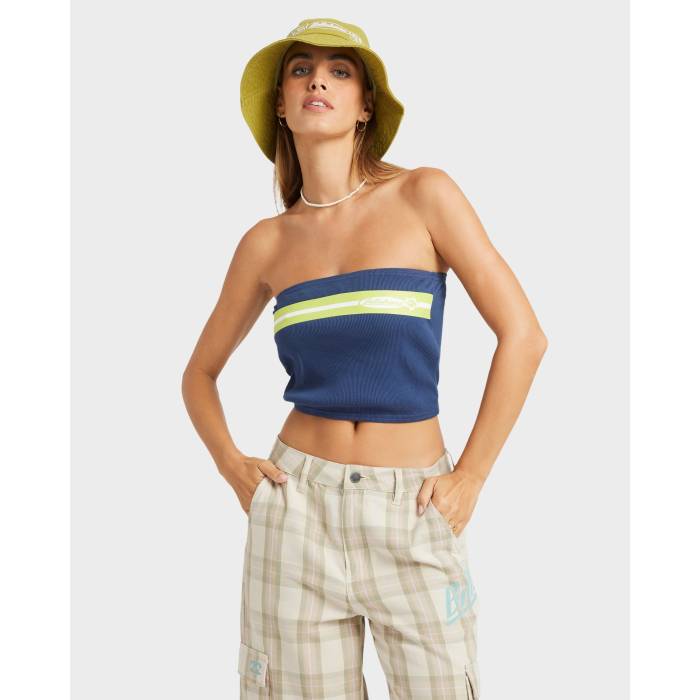 【★百貨店SALE★6/11真夜中2時迄】散らし広告ボン Billabong 【 Womens Billa Crush Tube Top Womens Celestial Blue 】 レディース レディース 青碧 青碧