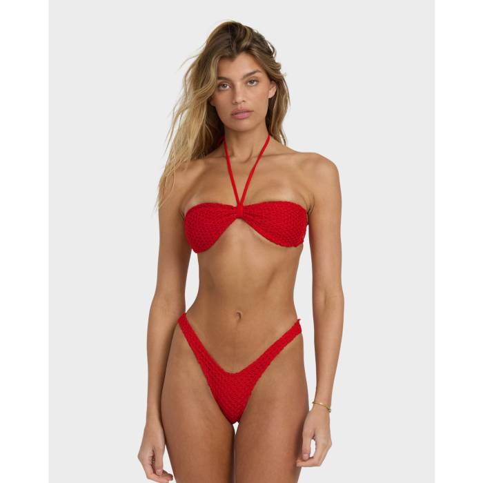 【★百貨店SALE★6/11真夜中2時迄】散らし広告ボン Billabong 【 Womens Twisted Tides Dippi Bikini Bottom Womens Red Aloha 】 レディース ズボン ボトムス レディース Red 赤・赤いこと アロハ