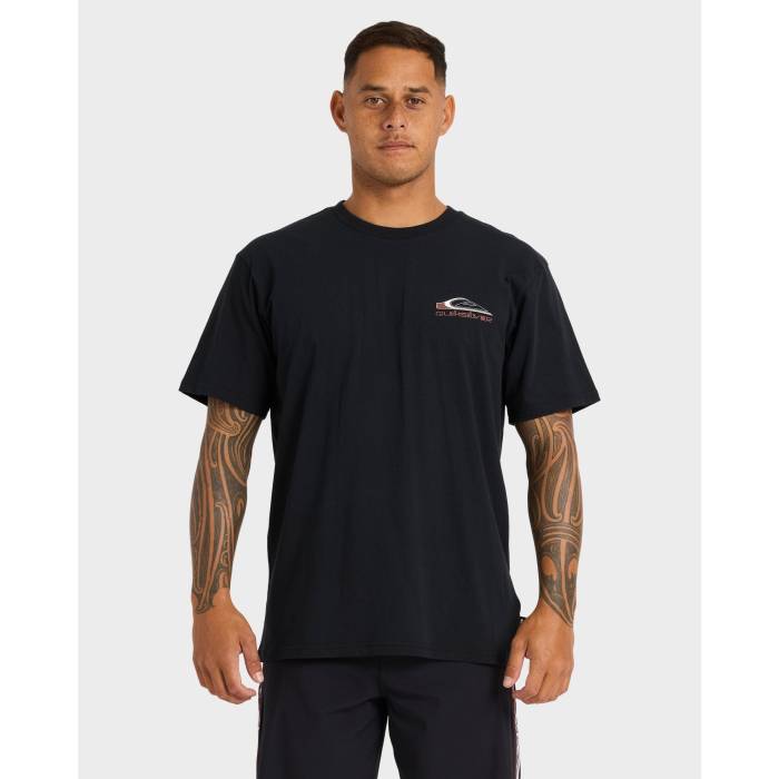 【★百貨店SALE★6/11真夜中2時迄】クイックしろがね色 Quiksilver 【 Mens Tohu T-Shirt Mens Black 】 メンズ ティーシャツ メンズ 黒いこと 黒いこと