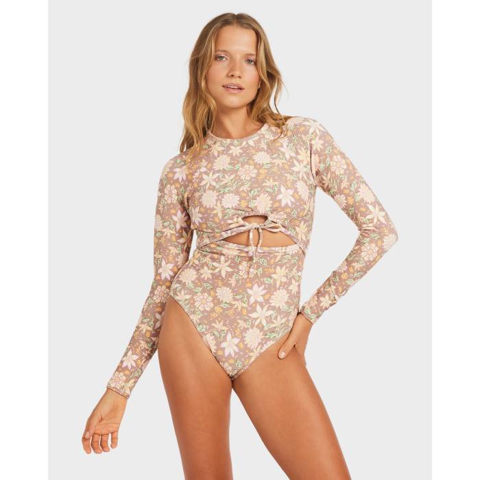 【★百貨店SALE★6/11真夜中2時迄】ロキシー Roxy 【 Womens Garlang Long Sleeve One Piece Womens Nutmeg 】 レディース Sleeve 衣袂 レディース