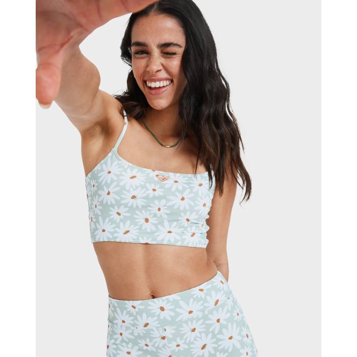【★百貨店SALE★6/11真夜中2時迄】ロキシー Roxy 【 Womens Dream Floral Tank Bikini Top Womens Laurel Green Dream Big Floral 】 レディース 意気ごみ 貯蔵タンクとっ始め レディース green 緑・緑であること 意気ごみ