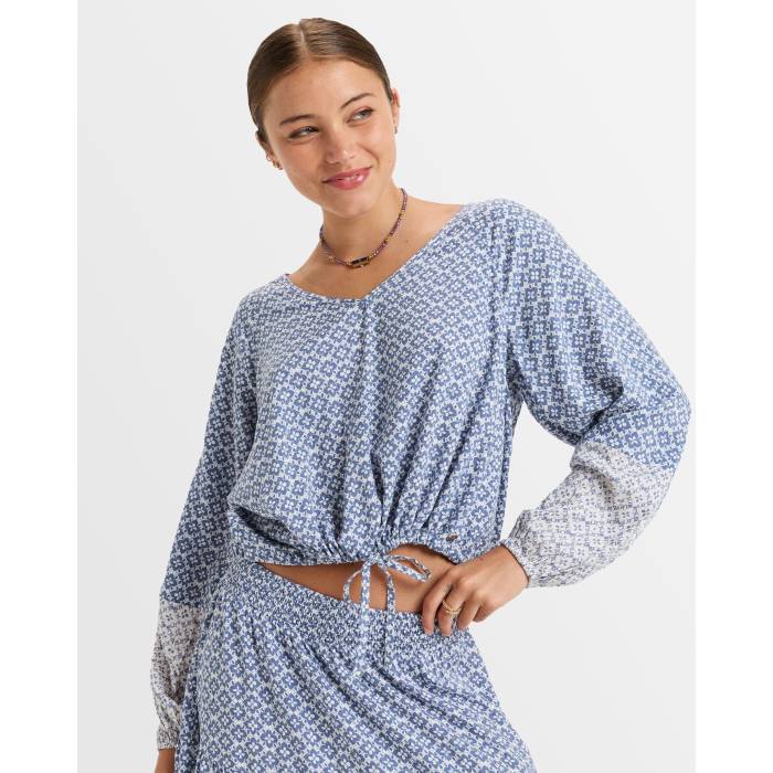 ロキシー Roxy 【 Womens Nomadic Mood Flowy Blouse Womens Egret Never Bored Apparel 】 レディース レディース