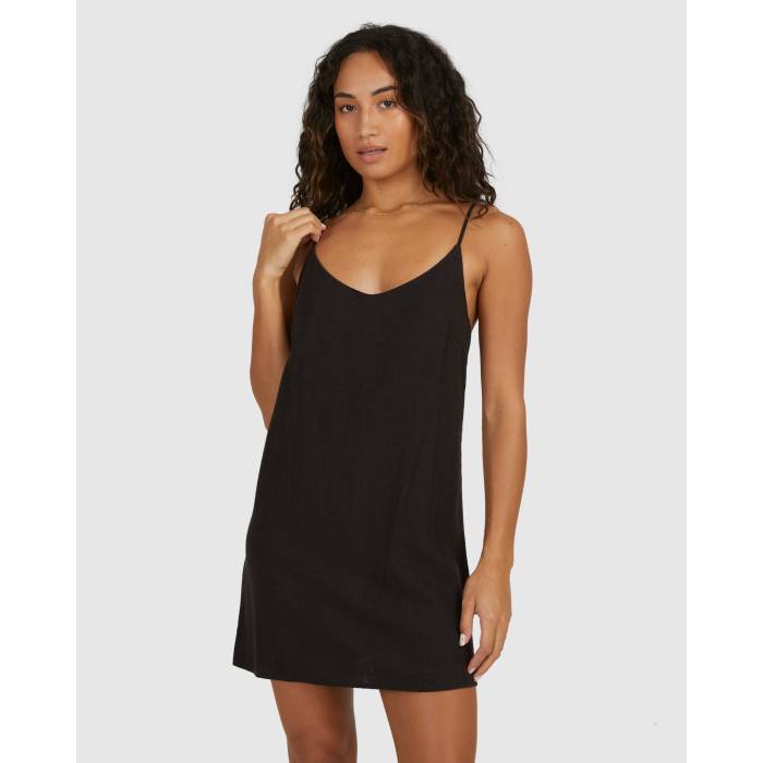 散らし広告ボン Billabong 【 Womens Summer Love Mini Dress Womens Black 】 レディース Summer 夏時 御召しもの レディース 黒いこと 黒いこと