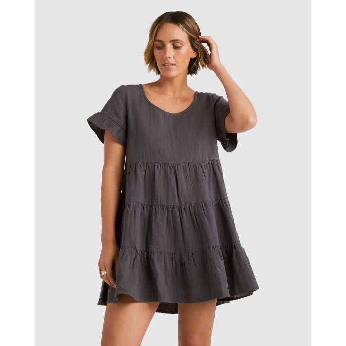 【★百貨店SALE★6/11真夜中2時迄】散らし広告ボン Billabong 【 Womens Pixie Mini Dress Womens Washed Black 】 レディース 御召しもの レディース 黒いこと 黒いこと
