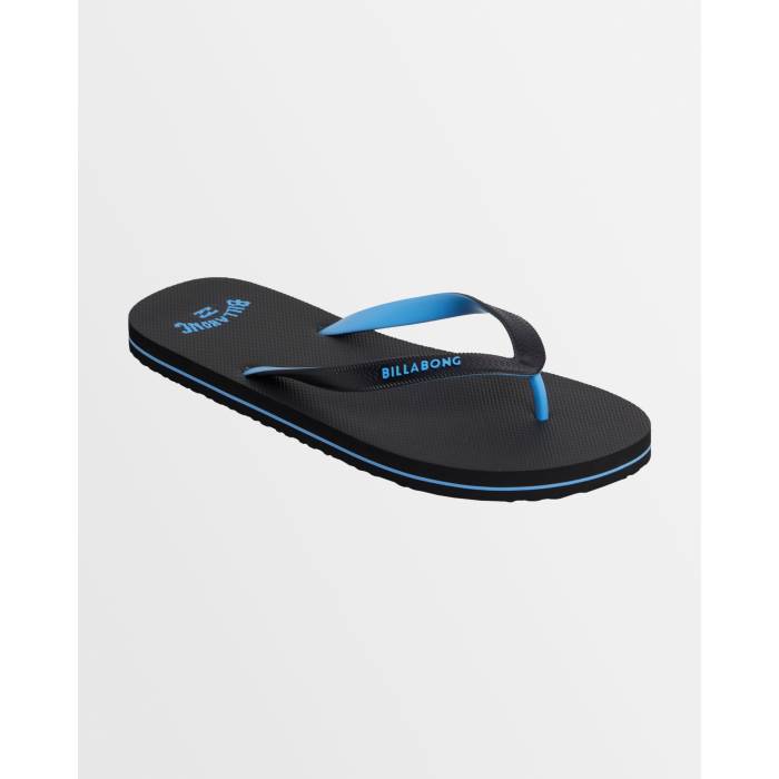 散らし広告ボン Billabong 【 Mens Stacked Thongs Mens Black/Blue 2 】 メンズ メンズ 黒いこと 黒いこと 青碧 青色 靴-メンズ靴-ビーチサンダル
