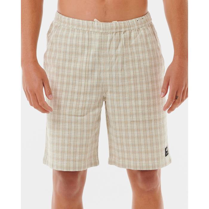 下唇長い巻き毛 Rip Curl 【 Mens Classic Check Walk Shorts Mens Bone 】 メンズ 古典派音楽 ウォーク さる股引き メンズ