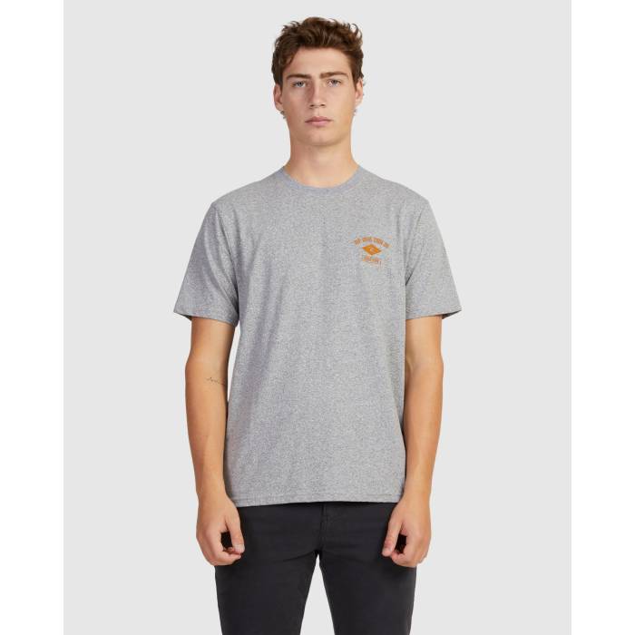 下唇長い巻き毛 Rip Curl 【 Mens Ezzy Embroid T-Shirt Mens Grey Marle 】 メンズ プルオーバー メンズ 薄墨色 薄墨色