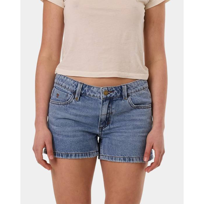 Thrills 【 Womens Daria Denim Shorts Womens Vintage Stone Blue 】 レディース デニム ショーツ レディース vintage ビンテージ・ヴィンテージ 青色 ブルー