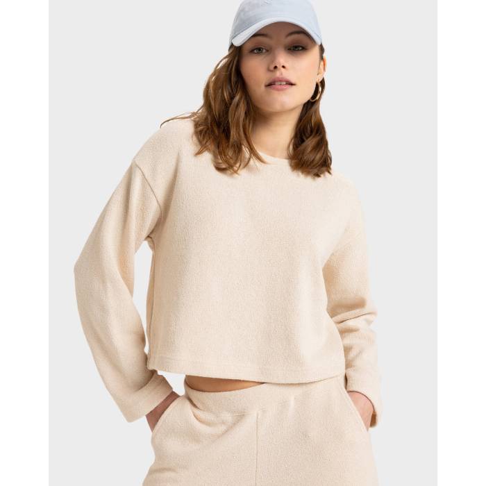 【★百貨店SALE★6/11真夜中2時迄】ロキシー Roxy 【 Womens Stay Top Crew Neck Womens Parchment 】 レディース 労働者の一団 レディース