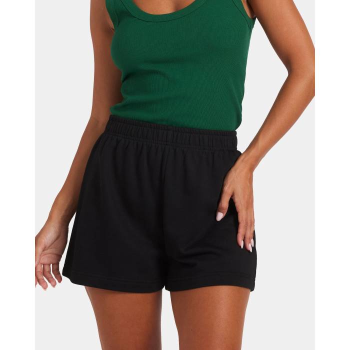 Nunui 【 Womens Archer Fleece Shorts Womens Black 】 レディース フリース さる股引き レディース 黒いこと 黒いこと