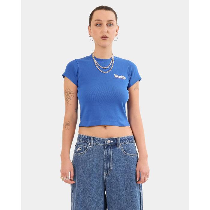 Worship 【 Womens Smoko Teeny T-Shirt Womens Cobalt 】 レディース Tシャツ レディース