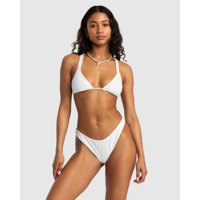 【★百貨店SALE★6/11十二時2時迄】ルーカ Rvca 【 Womens Palm Grooves Medium French Bikini Bottom Womens Whisper White 】 レディース ズボン ボトムス レディース 白いこと 白いこと