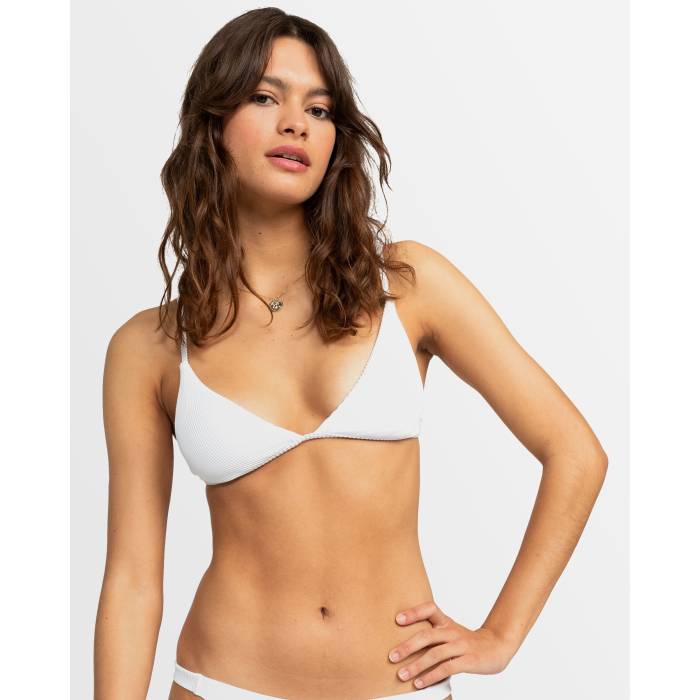 【★百貨店SALE★6/11真夜中2時迄】ロキシー Roxy 【 Womens Rib  Love The Quiver Tri Bikini Top Womens Bright White 】 レディース レディース 白いこと 白いこと