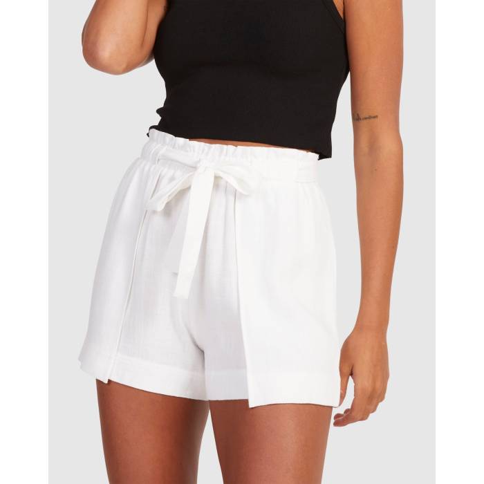 【★百貨店SALE★6/11真夜中2時迄】Nunui 【 Womens Two Time Elastic Waist Shorts Womens Summer White 】 レディース ひと休み さる股引き レディース Summer 朱夏 白いこと 白いこと