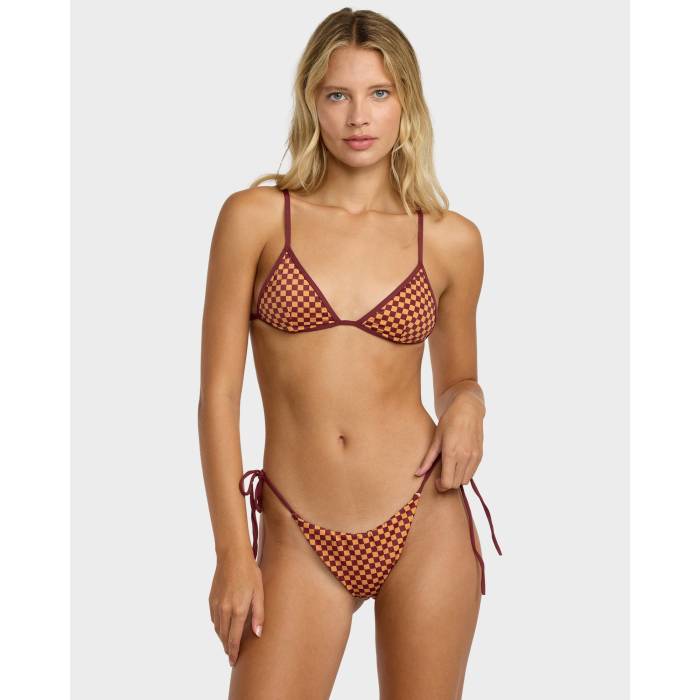 【★百貨店SALE★6/11真夜中2時迄】ルーカ Rvca 【 Womens Reverberation Fixed Tri Bikini Top Womens Ochre 】 レディース レディース