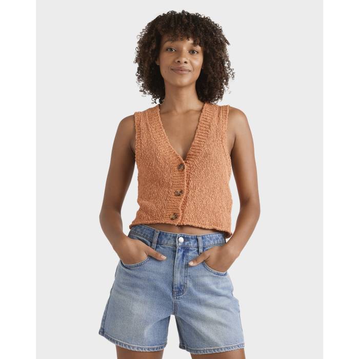 ビラボン Billabong 【 Womens Gia Sweater Vest Top Womens Sunset 】 レディース トレーナー ベスト レディース