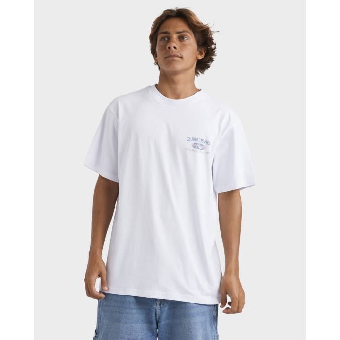 【★百貨店SALE★6/11十二時2時迄】クイックしろがね色 Quiksilver 【 Mens Way Back T-Shirt Mens White 】 メンズ プルオーバー メンズ 白いこと 白いこと
