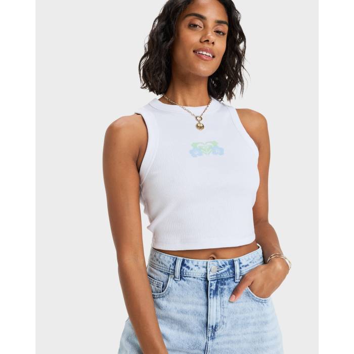 ロキシー Roxy 【 Womens Iconic Days Tank Top Womens Bright White 】 レディース タンクトップ レディース 白色 ホワイト