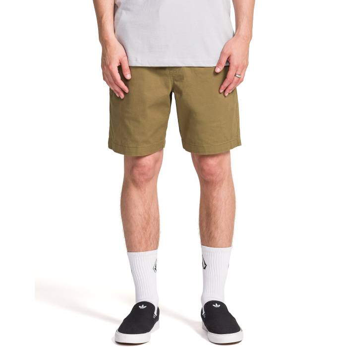 【★百貨店SALE★6/11十二時2時迄】ボルコム Volcom 【 Mens Road Trip Elastic Waist Stretch Walk Shorts Mens Wintermoss 】 メンズ ウォーク さる股引き メンズ