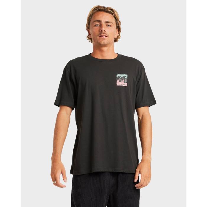 ビラボン Billabong 【 Mens Crayon Wave T-Shirt Mens Washed Black 】 メンズ Wave ウェーブ・ウェイブ Tシャツ メンズ 黒色 ブラック 14,140円