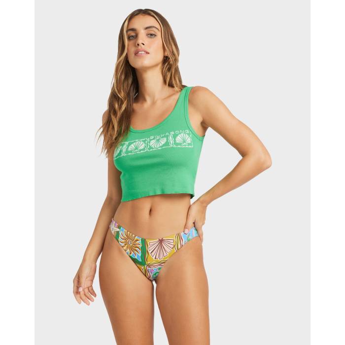 【★百貨店SALE★6/11十二時2時迄】散らし広告ボン Billabong 【 Womens Seashells Sunlight Tank Womens Kelly Green 】 レディース 貯蔵タンクいの一番 レディース green 緑・緑であること