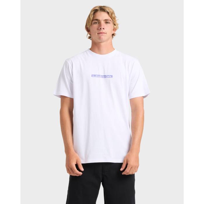 【★百貨店SALE★6/11真夜中2時迄】クイックしろがね色 Quiksilver 【 Mens Omni Scroll T-Shirt Mens White 】 メンズ オムニ ティーシャツ メンズ 白いこと 白いこと