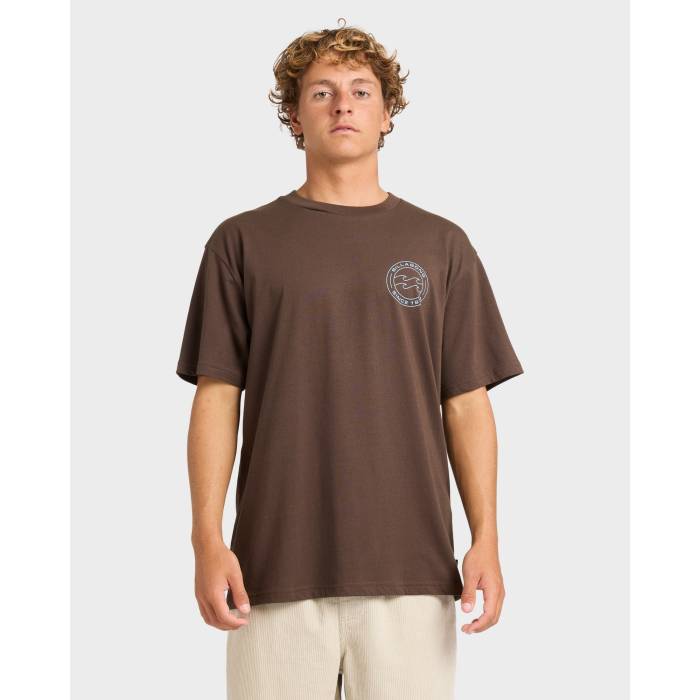 【★百貨店SALE★6/11真夜中2時迄】散らし広告ボン Billabong 【 Mens Hollow T-Shirt Mens Chocolate Brown 】 メンズ ティーシャツ メンズ 赤銅色 赤銅色