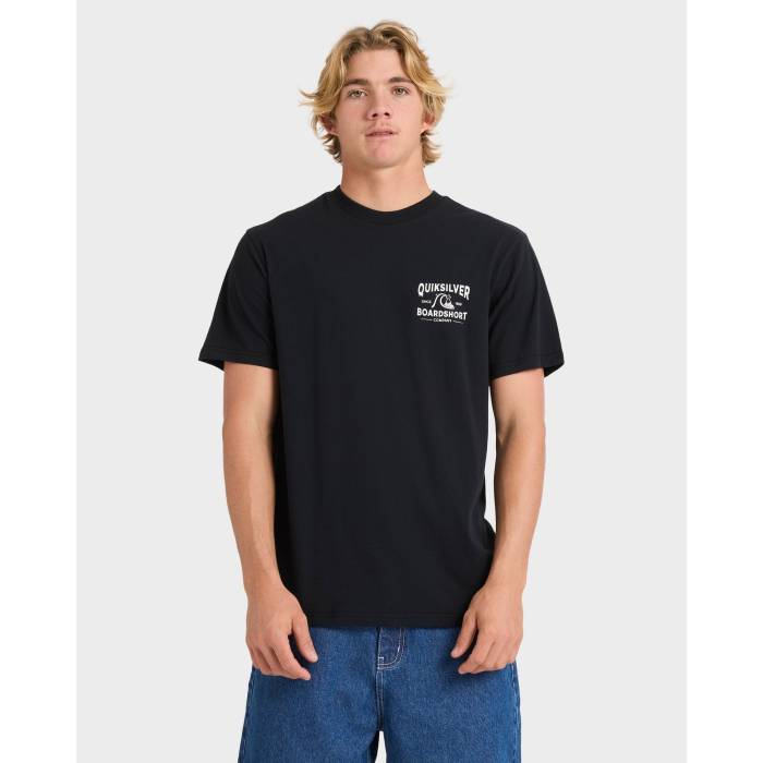【★百貨店SALE★6/11真夜中2時迄】クイックしろがね色 Quiksilver 【 Mens Boardshort Arch T-Shirt Mens Black 】 メンズ ティーシャツ メンズ 黒いこと 黒いこと