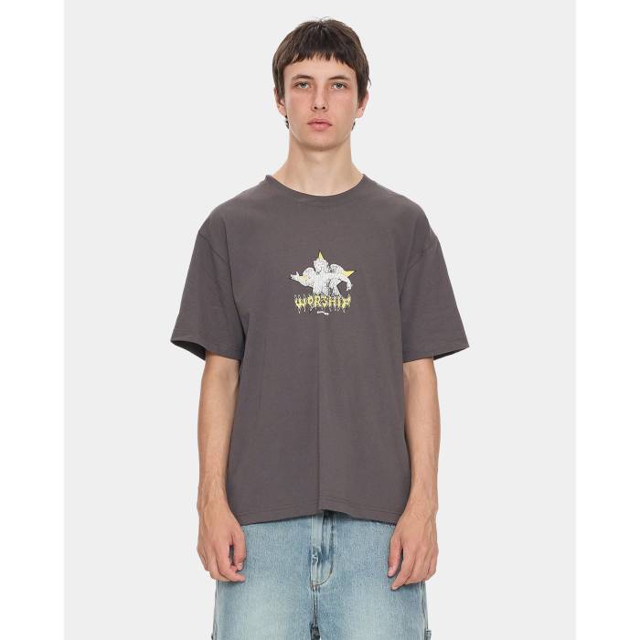 Worship 【 Mens Dreamers T-Shirt Mens Worn Black 】 メンズ Tシャツ メンズ 黒色 ブラック|スニケス