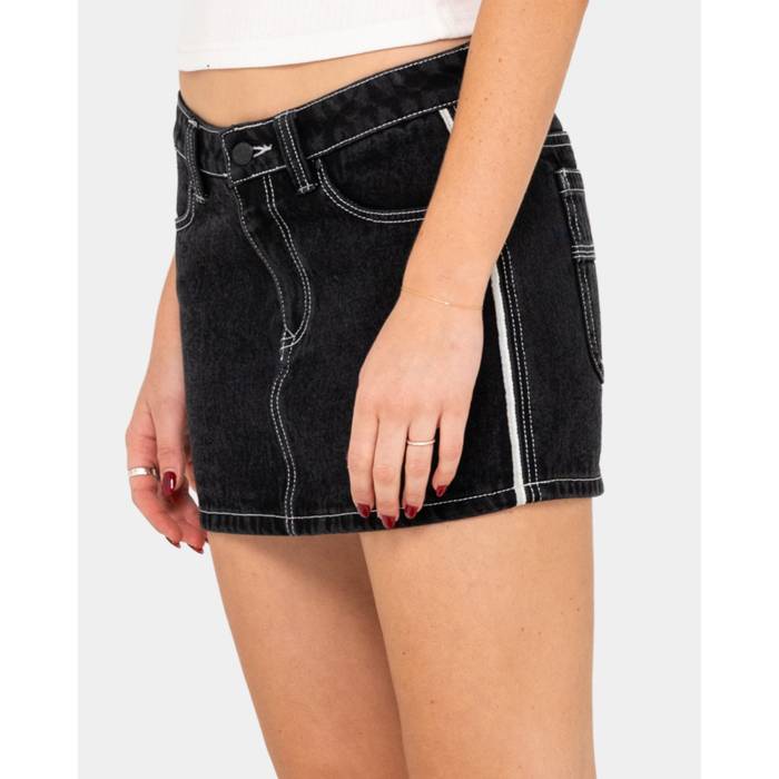 ラスティ Rusty 【 Womens Flip Mommy Low Rise Denim Skirt Womens Black 】 レディース ライズ ジーンズ レディース 黒いこと 黒いこと