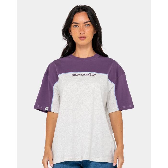 ラスティ Rusty 【 Womens Polar Ops Oversized T-Shirt Womens Ice Marle 】 レディース ポーラー Tシャツ レディース