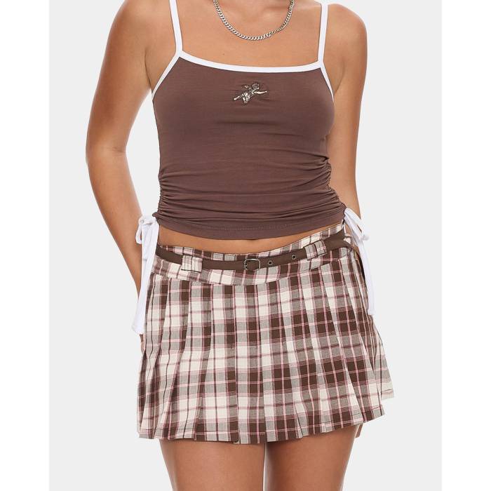 【★百貨店SALE★6/11真夜中2時迄】Worship 【 Womens Cherub Ruched Tank Top Womens Dark Choc 】 レディース 貯蔵タンクいの一番 レディース