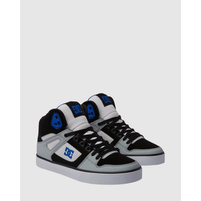 【★百貨店SALE★6/11十二時2時迄】ディーシー シューズ Dc Shoes 【 Mens Pure High-Top Skate Shoes Mens Black/White/Blue 】 メンズ 純然たる Skate 滑る シューズ 運動すること靴 メンズ 黒いこと 黒いこと 白いこと 白いこと 青み 青色