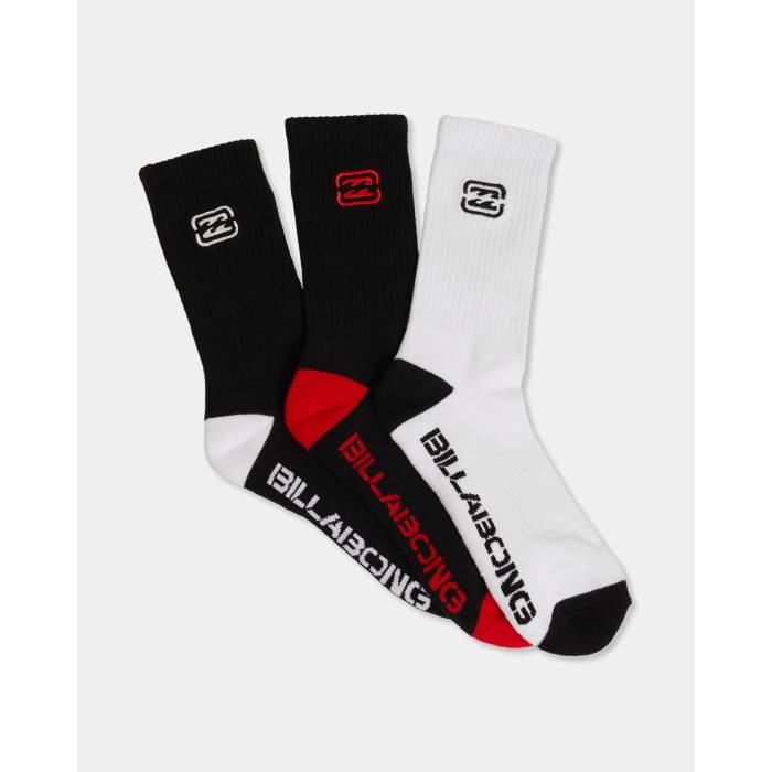 ビラボン Billabong 【 Boys 8-16 Bracket Wave 3 Pack Crew Socks Boys Multi 】 Wave ウェーブ・ウェイブ クルー ソックス・靴下 ジュニア キッズ|スニケス