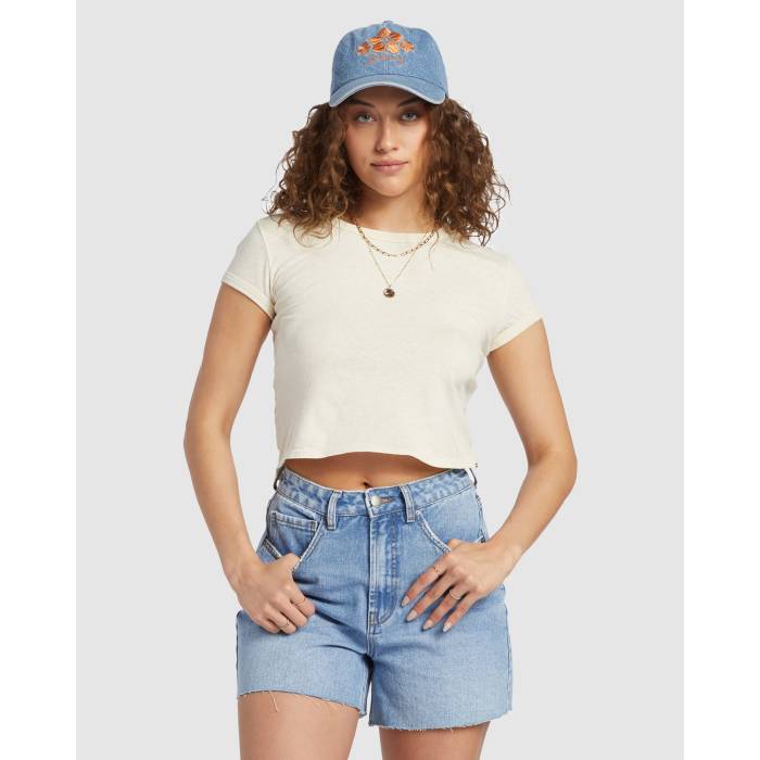 ビラボン Billabong 【 Womens Daily T-Shirt Womens White Cap 】 レディース Tシャツ レディース 白色 ホワイト キャップ 帽子