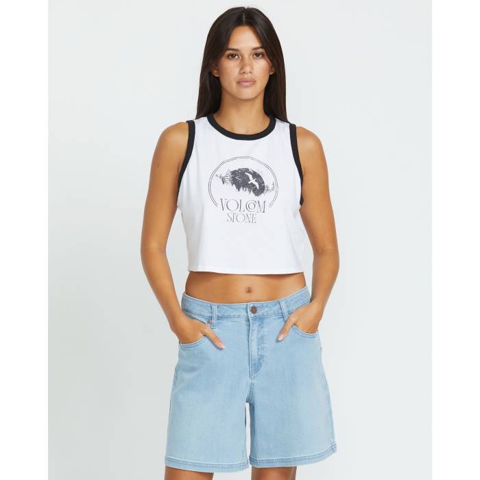ボルコム Volcom 【 Womens Strait Up Long Denim Shorts Womens Blue Drift 】 レディース デニム ショーツ レディース 青色 ブルー