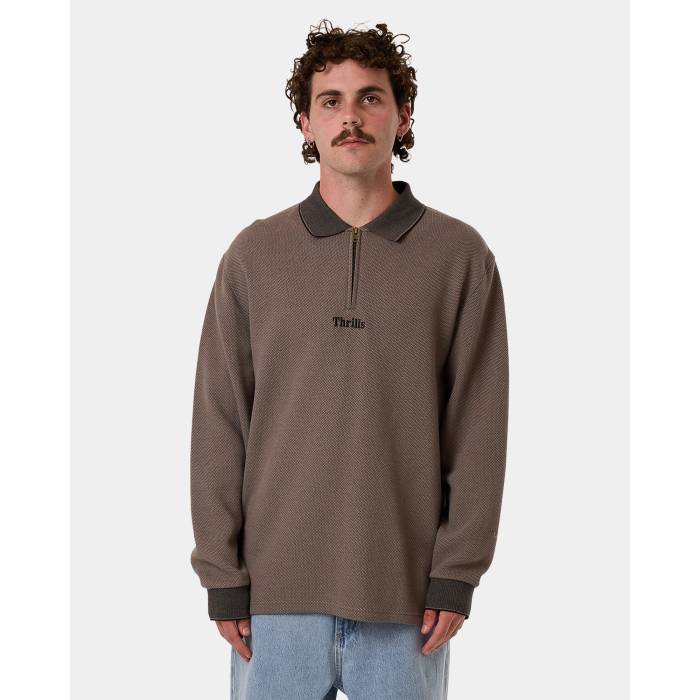 Thrills 【 Mens Union Rugby Jacquard Long Sleeve T-Shirt Mens Falcon 】 メンズ Union ユニオン ラグビー Sleeve スリーブ Tシャツ メンズ 22,570円