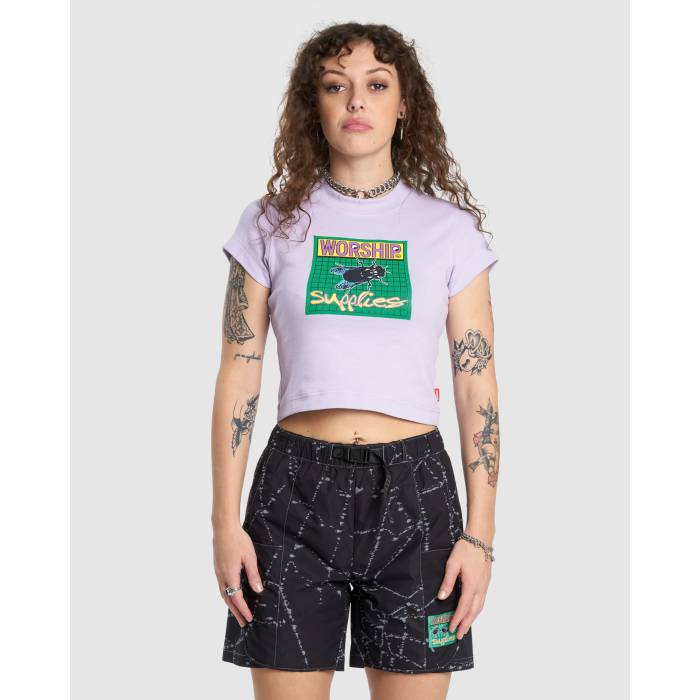 Worship 【 Womens Time Flys Teeny T-Shirt Womens Lavender 】 レディース タイム Tシャツ レディース