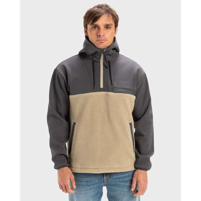 クイックしろがね色 Quiksilver 【 Mens South Pop Half-Zip Fleece Mens Seneca Rock 】 メンズ フリース メンズ