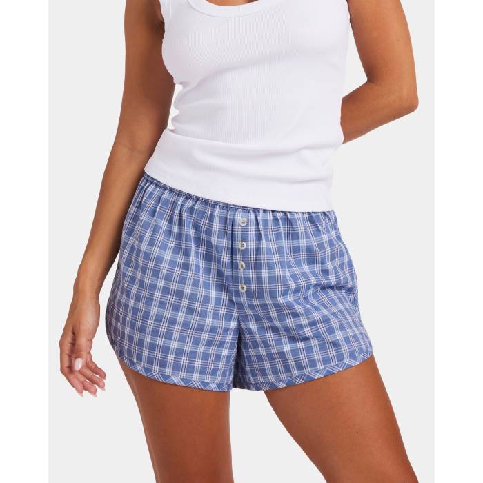 Nunui 【 Womens Thistle Check Short Womens Blue 】 レディース レディース 青み 青色