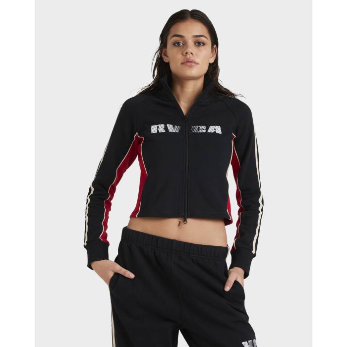 ルーカ Rvca 【 Womens Va Track Top Jacket Womens Rvca Black 】 レディース 貨物自動車 Jacket 上衣 レディース RVCA ルーカ 黒いこと 黒いこと トップス-レディースファッション