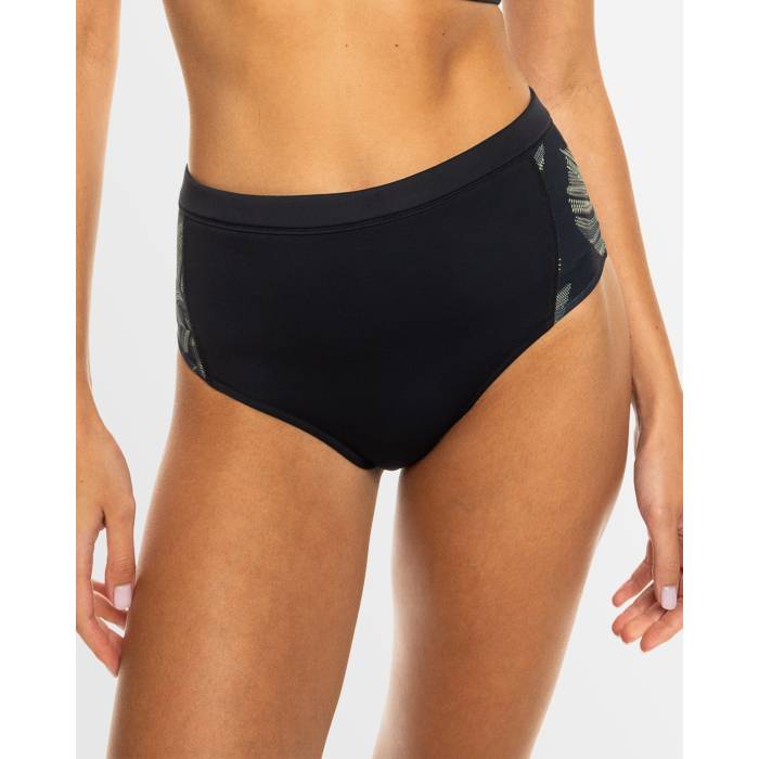 【★百貨店SALE★6/11真夜中2時迄】ロキシー Roxy 【 Womens  Pro Wave Moderate Coverage Bikini Bottom Womens Anthracite The Palms Wetsuit 】 レディース 労働者階級 Wave ウェーブ・ウェイブ ズボン ボトムス レディース