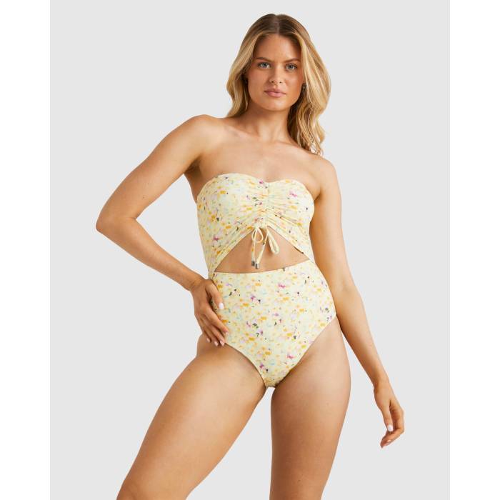 【★百貨店SALE★6/11真夜中2時迄】散らし広告ボン Billabong 【 Womens Mellow Days Summer One Piece Swimsuit Womens Yellow 】 レディース Summer 朱夏 水泳着 レディース yellow 黄味がかった・黄色