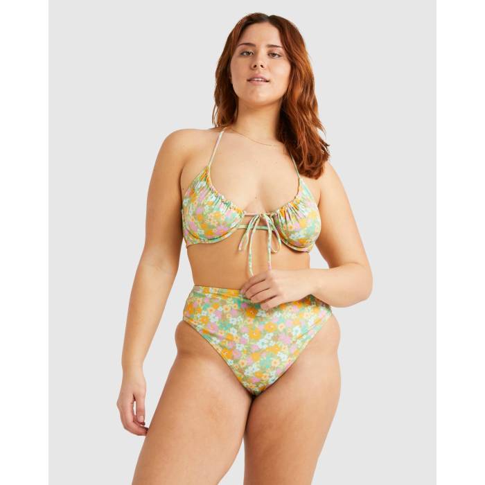 【★百貨店SALE★6/11十二時2時迄】散らし広告ボン Billabong 【 Womens On The Bright Side Kayden Underwire Bikini Top Womens Palm Green 】 レディース レディース green 緑・緑であること