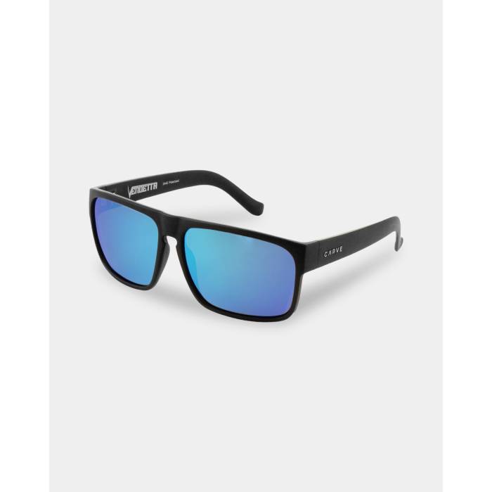 Carve 【 Vendetta Polarized Sunglasses Mens Matt Black Blue 】 サングラス メンズ 黒色 ブラック 青色 ブルー