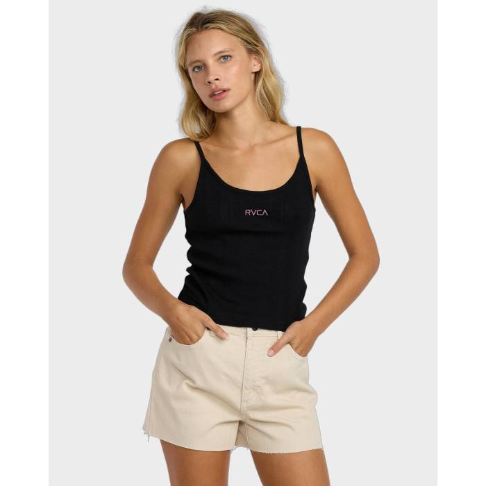 【★百貨店SALE★6/11真夜中2時迄】ルーカ Rvca 【 Womens Pointele Tank Top Womens Rvca Black 】 レディース 貯蔵タンクとっ始め レディース RVCA ルーカ 黒いこと 黒いこと