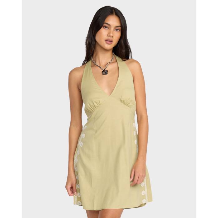 【★百貨店SALE★6/11真夜中2時迄】散らし広告ボン Billabong 【 Womens Sunny Sometimes Mini Dress Womens Light Olive 】 レディース 御召しもの レディース olive オリーブ